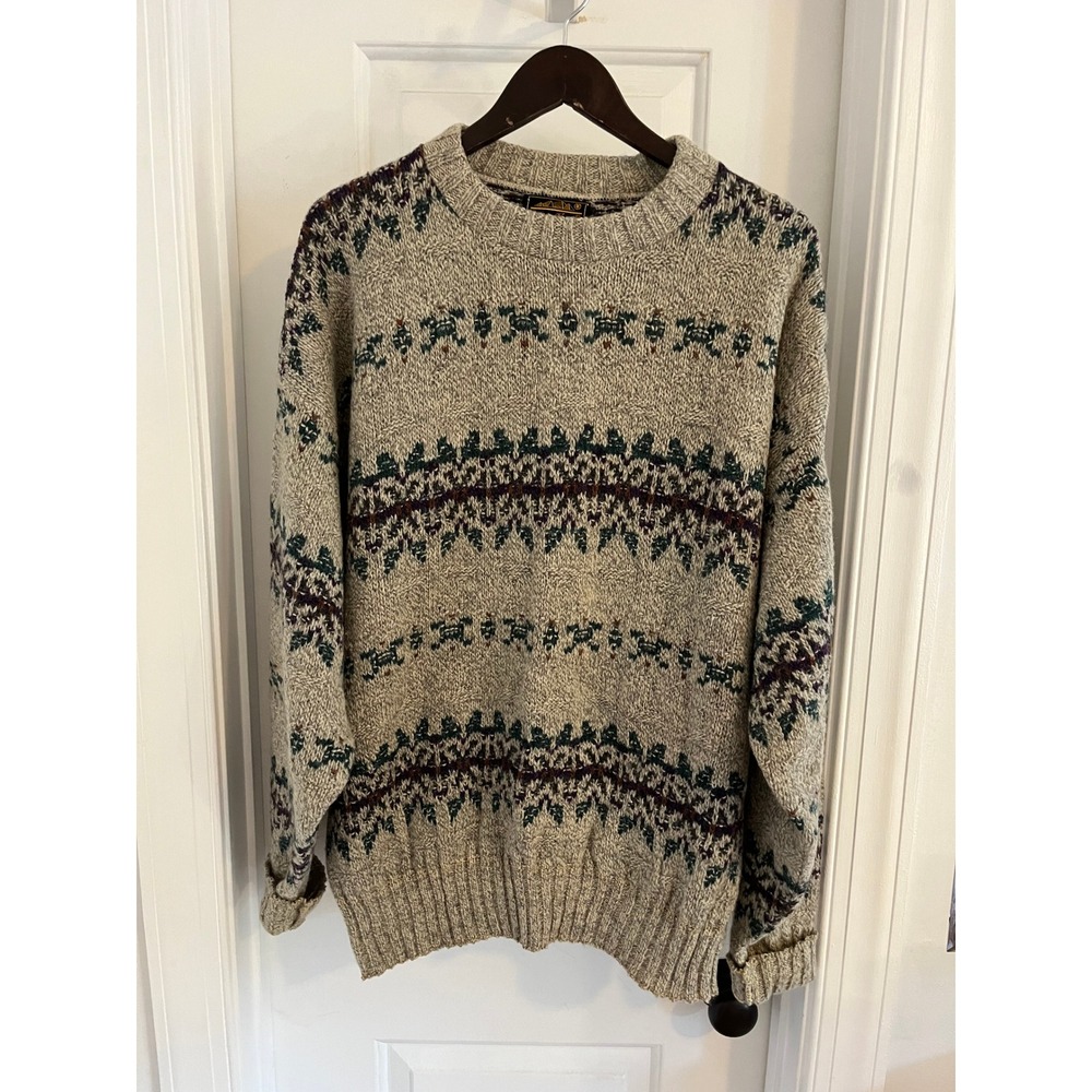 Vintage Eddie Bauer Wool Blend Fair Isle Crewneck‎ Sweater
